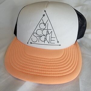 Volcom Black and Peach Snap Back Trucker Hat Skater Hat